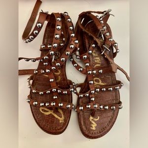 Sam Edelman Eavan Studded Gladiator Sandal Brown — size 8.5